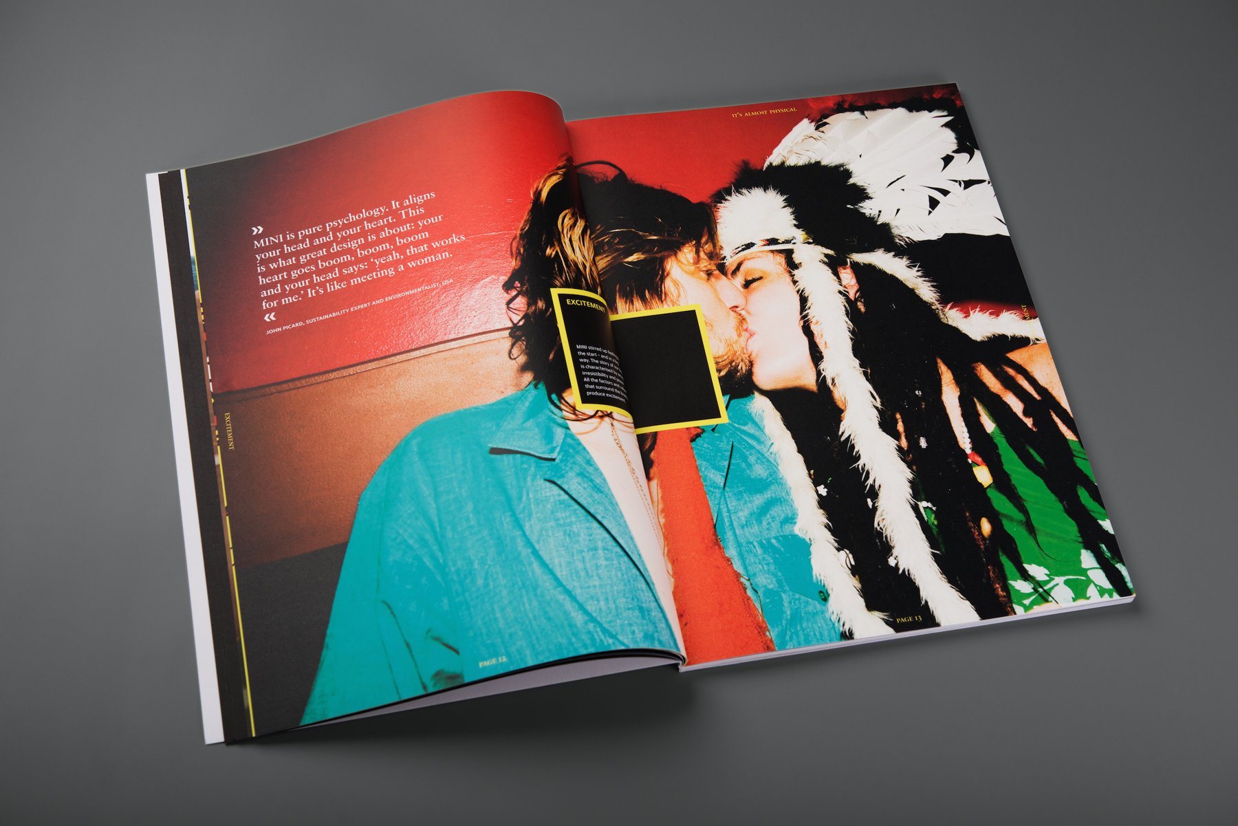 Aufgeschlagene Doppelseite im MINI brand book